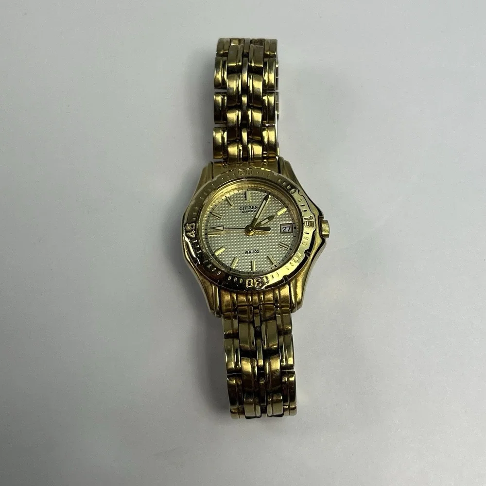 Citizen Women's Quartz Watch WR 100M Gold Tone 6010-K07980 (Needs Battery)